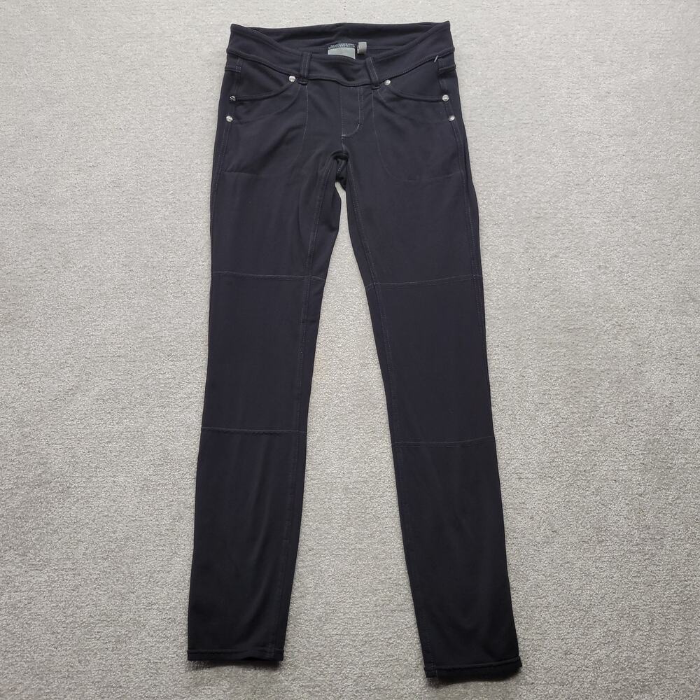 Athleta Womens XSP Black Stretch Skinny Pants Moto Seam Pockets Petite